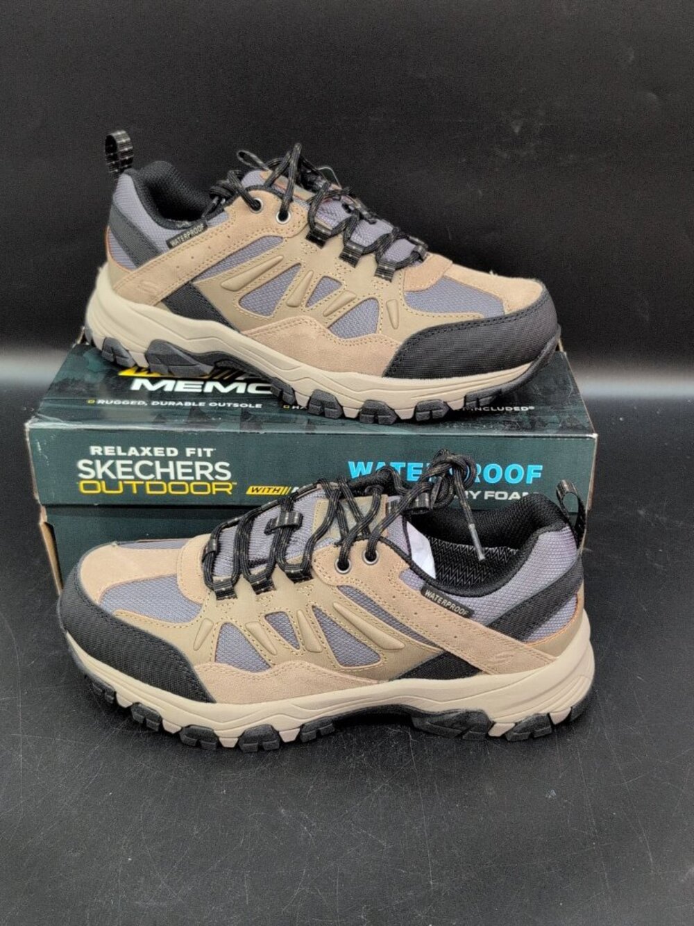 Skechers Selmen Enago Relaxed Fit Men's Waterproof Hiking Shoes US 8 Tan